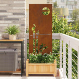 Vidaxl tuin privacy screen fretwerk roestig 50 x 140 cm weervast staal - afbeelding 1