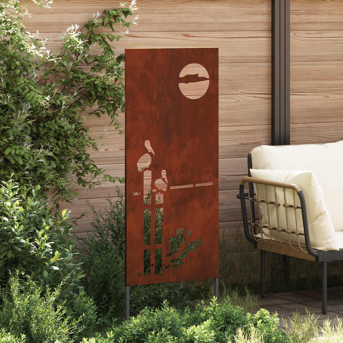 Vidaxl tuin privacy screen fretwerk roestig 50 x 140 cm cortenstaal