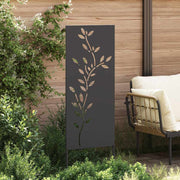 Vidaxl tuin privacy screen bloemen zwart 50 x 140 cm koudgewalst staal - afbeelding 3