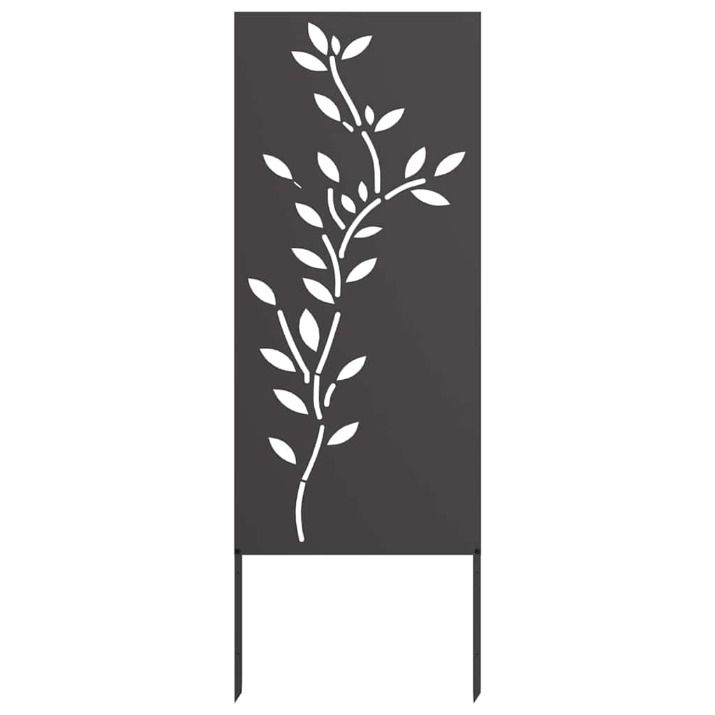 Vidaxl tuin privacy screen bloemen zwart 50 x 140 cm koudgewalst staal