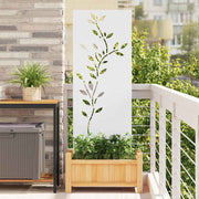 Vidaxl tuin privacy screen bloemen wit 50 x 140 cm koudgewalst staal - afbeelding 1