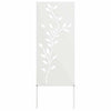 Vidaxl tuin privacy screen bloemen wit 50 x 140 cm koudgewalst staal