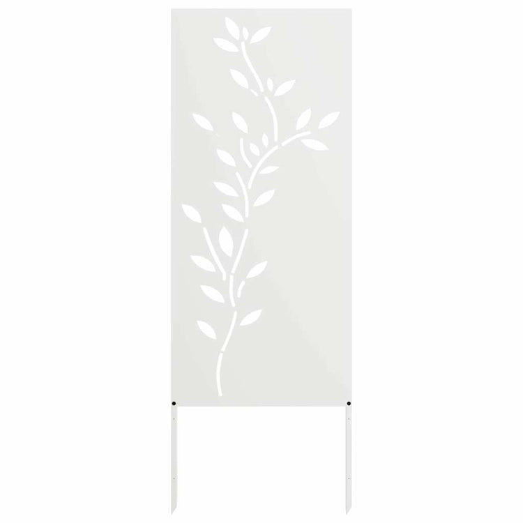 Vidaxl tuin privacy screen bloemen wit 50 x 140 cm koudgewalst staal