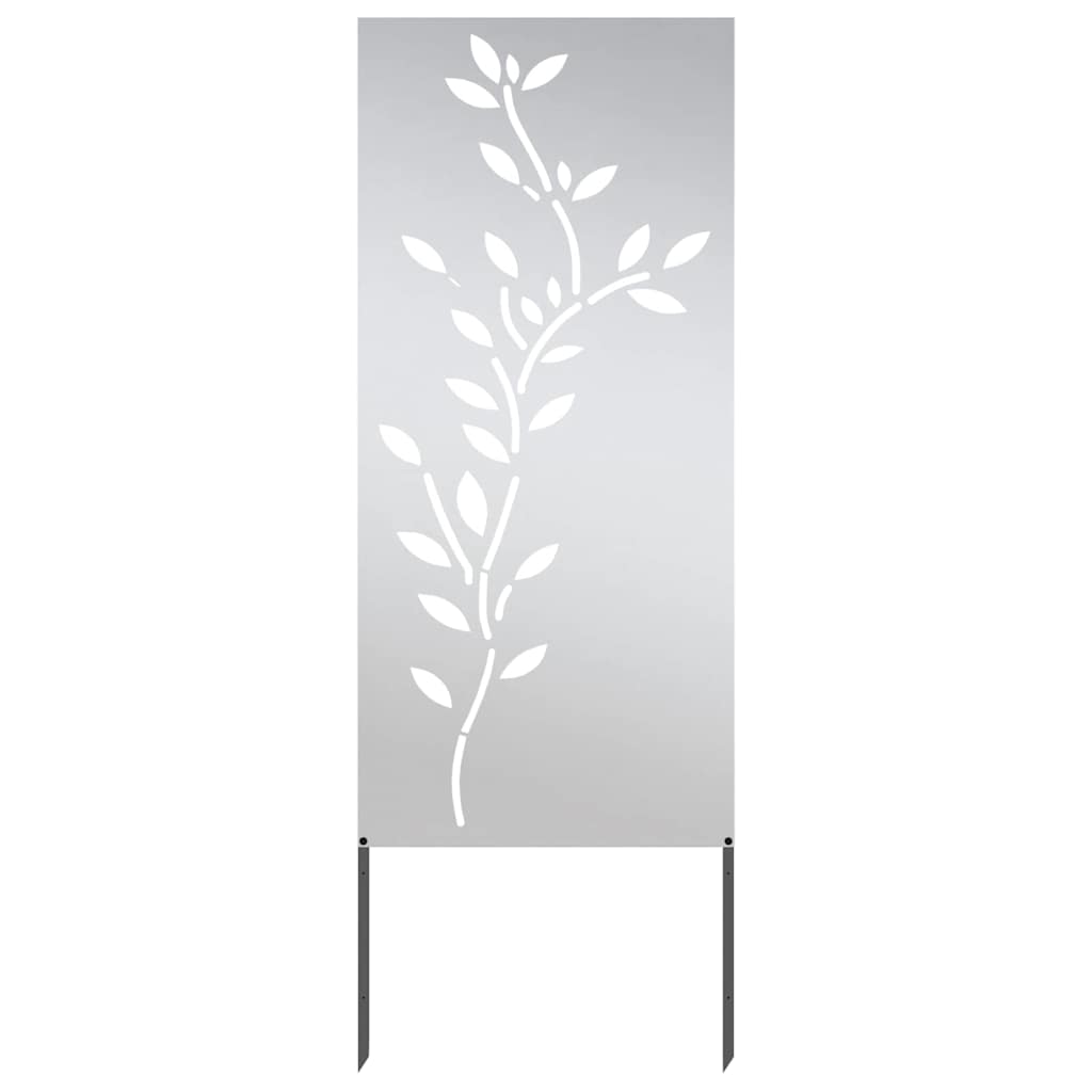 Vidaxl tuin privacy screen bloemen zilver 50 x 140 cm roestvrij staal