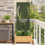 Vidaxl tuin privacy screen olijfgroen 50 x 140 cm koudgewalst staal - afbeelding 1