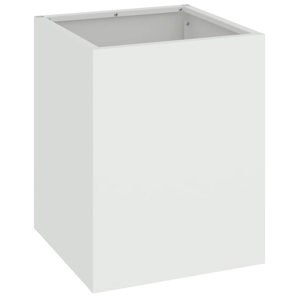 Vidaxl tuin bloempot wit 32 x 32 x 40 cm koudgewalst staal