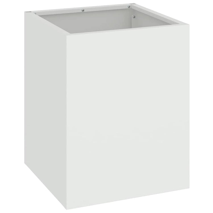 Vidaxl tuin bloempot wit 32 x 32 x 40 cm koudgewalst staal