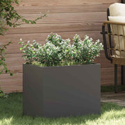 Vidaxl tuin bloempot zwart 50 x 32 x 40 cm koudgewalst staal - afbeelding 1