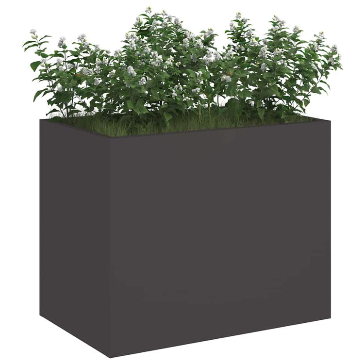 Vidaxl tuin bloempot zwart 50 x 32 x 40 cm koudgewalst staal