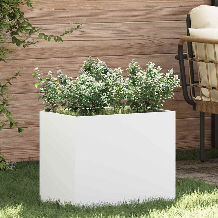 Vidaxl plantenbak wit 50 x 32 x 40 cm koudgewalst staal