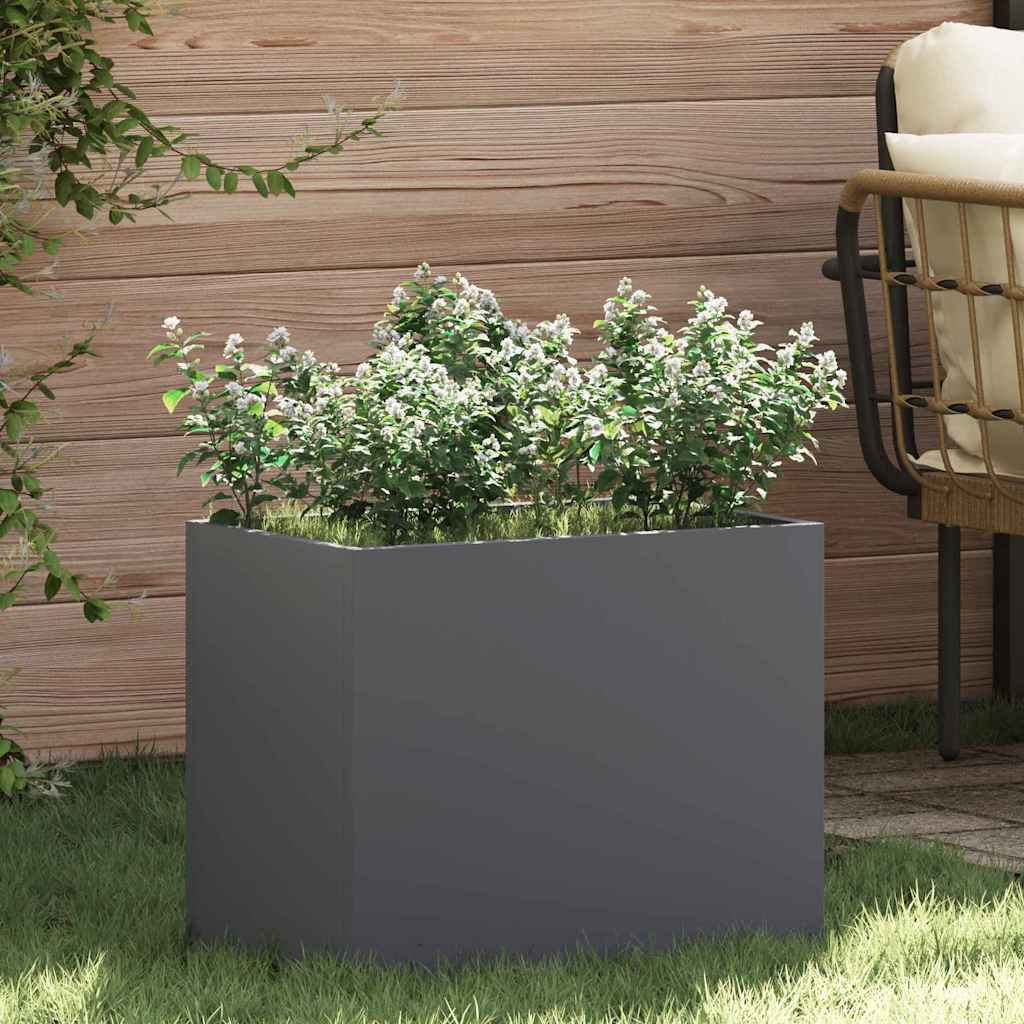 Vidaxl tuin bloempot antraciet 50 x 32 x 40 cm koudgewalst staal