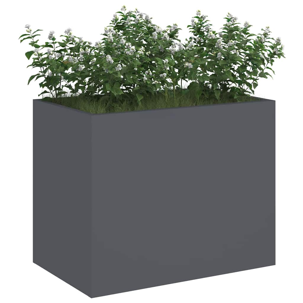 Vidaxl tuin bloempot antraciet 50 x 32 x 40 cm koudgewalst staal