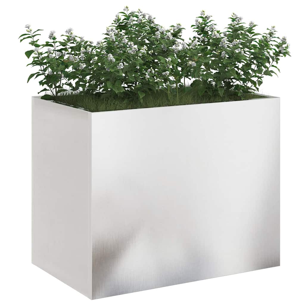 Vidaxl tuin bloempot roestvrij staal 50 x 32 x 40 cm roestvrij staal