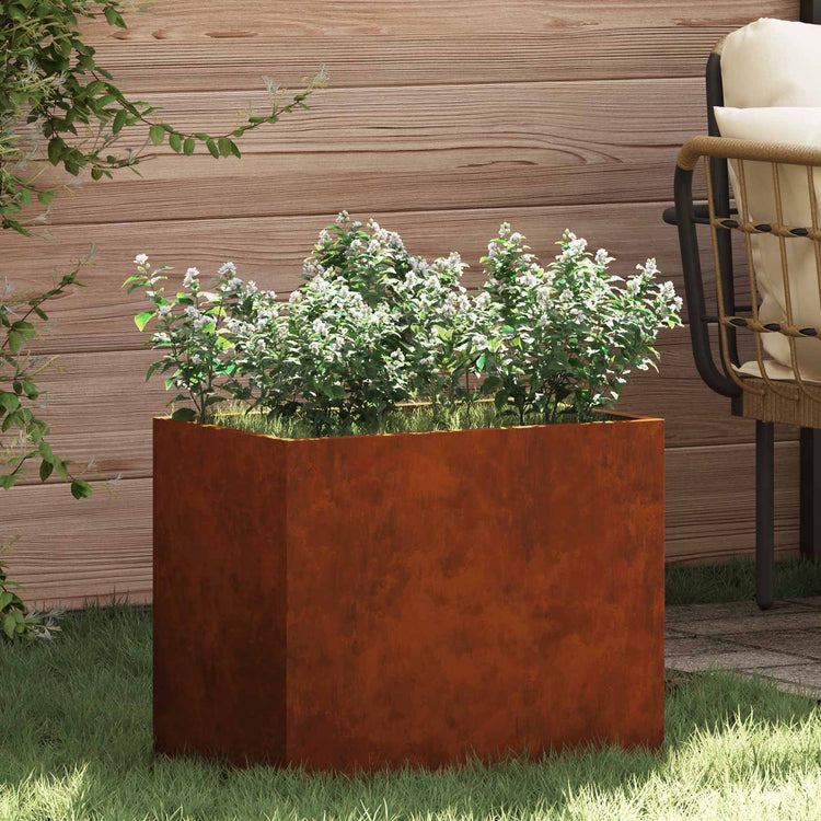 Vidaxl plantenbak roestig 50 x 32 x 40 cm cortenstaal