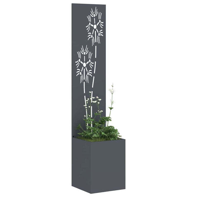 Vidaxl tuin privacy screen bloemen antraciet 32 x 32 x 150 cm
