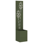 Vidaxl tuin privacy screen bloemen olijfgroen 32 x 32 x 150 cm - afbeelding 2