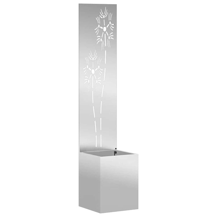 Vidaxl tuin privacy screen bloemen zilver 32 x 32 x 150 cm