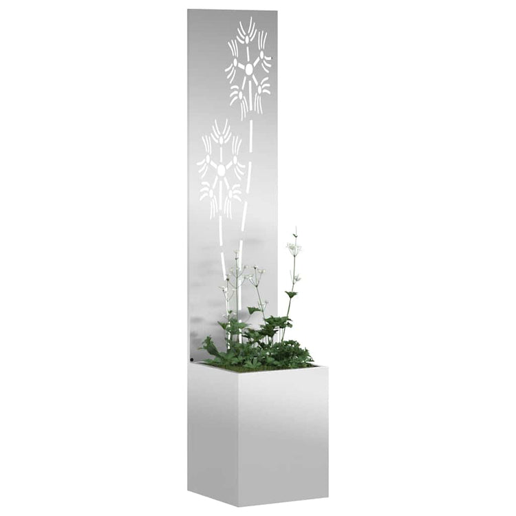 Vidaxl tuin privacy screen bloemen zilver 32 x 32 x 150 cm