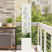 Vidaxl tuin privacy screen wit 32 x 32 x 150 cm koudgewalst staal - afbeelding 1