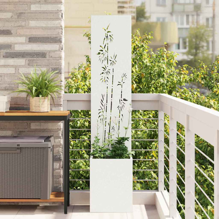Vidaxl tuin privacy screen wit 32 x 32 x 150 cm koudgewalst staal