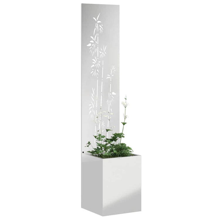 Vidaxl tuin privacy screen bloemen zilver 32 x 32 x 150 cm