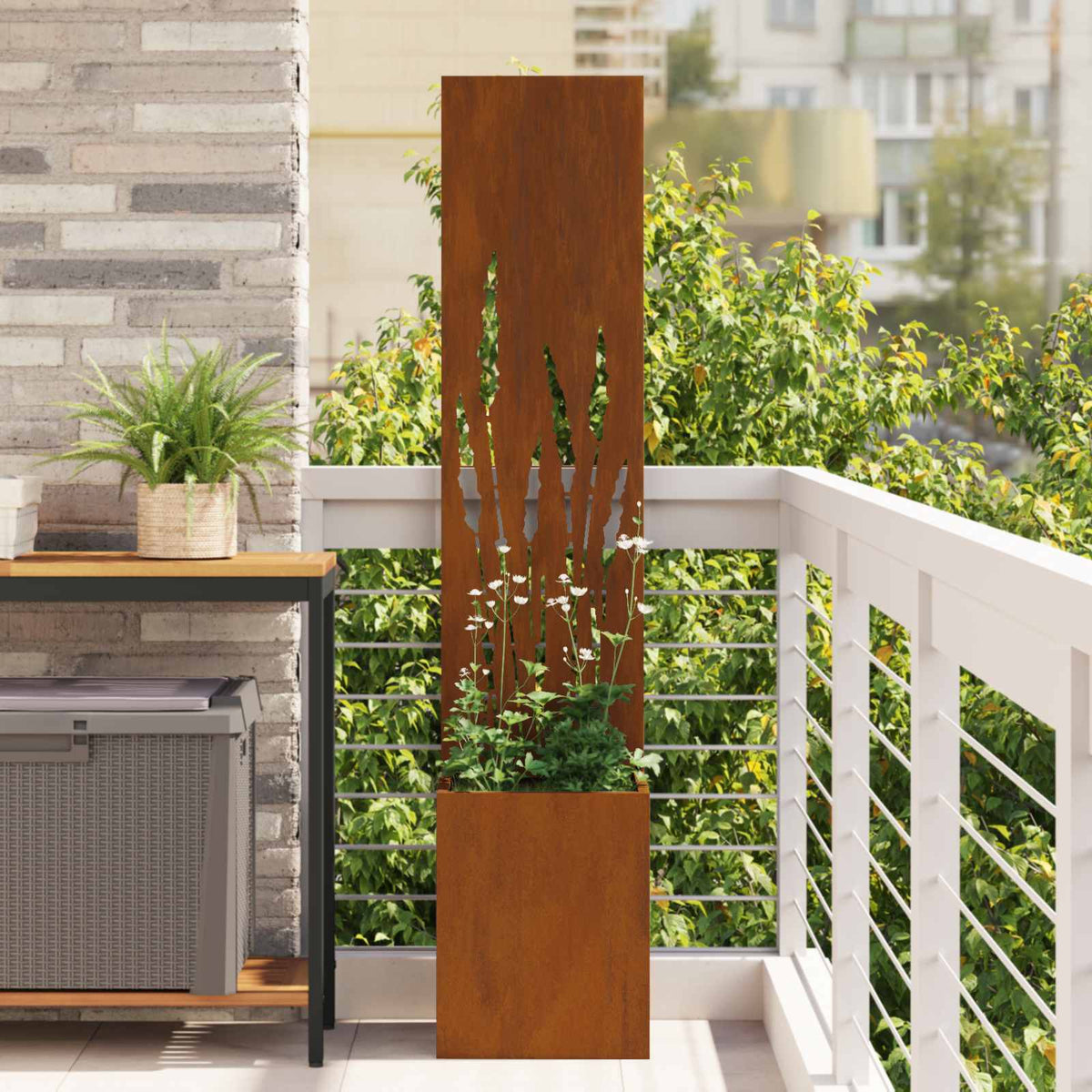 Vidaxl tuin privacy screen roestig 32 x 32 x 150 cm cortenstaal