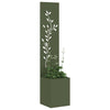 Vidaxl tuin privacy screen bloemen olijfgroen 32 x 32 x 150 cm