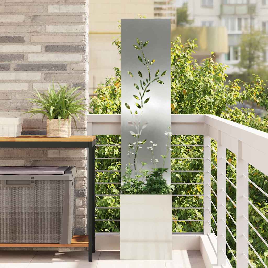 Vidaxl tuin privacy screen bloemen zilver 32 x 32 x 150 cm