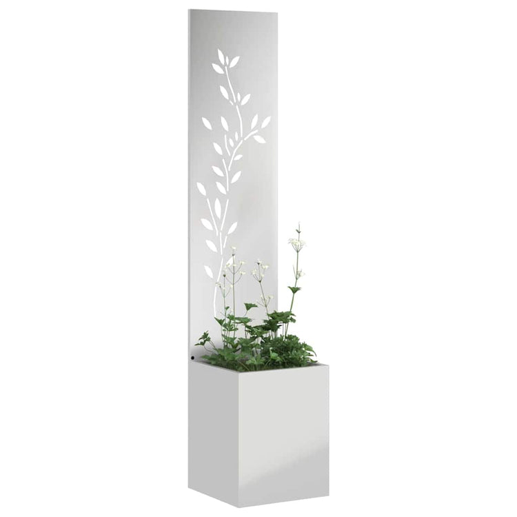 Vidaxl tuin privacy screen bloemen zilver 32 x 32 x 150 cm