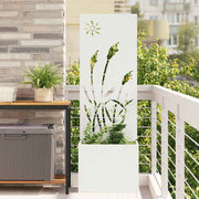 Vidaxl tuin privacy screen wit 50 x 32 x 150 cm koudgewalst staal - afbeelding 1