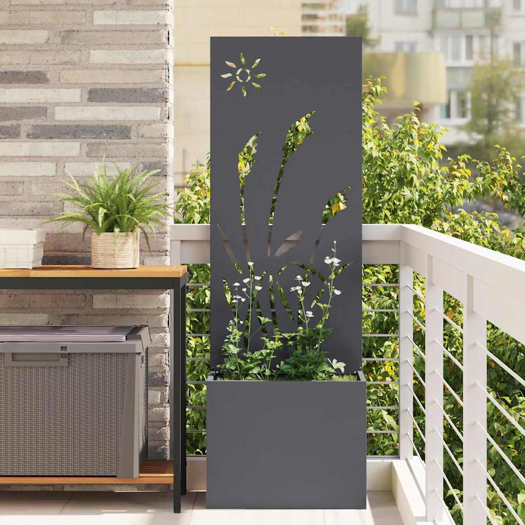 Vidaxl tuin privacy screen antraciet 50 x 140 cm koudgewalst staal