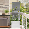 Vidaxl tuin privacy screen fretwerk zilver 50 x 140 cm roestvrij staal