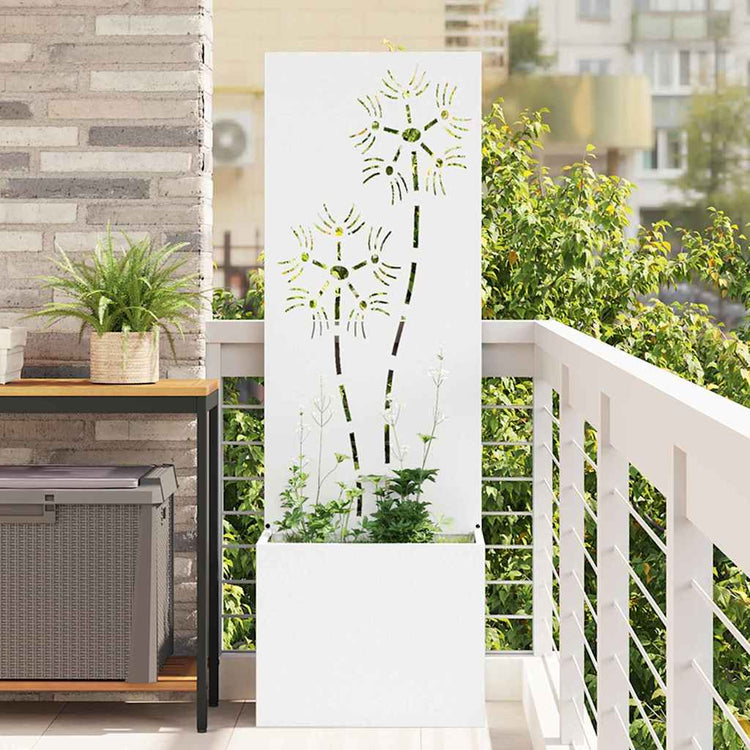 Vidaxl tuin privacy screen wit 50 x 32 x 150 cm koudgewalst staal