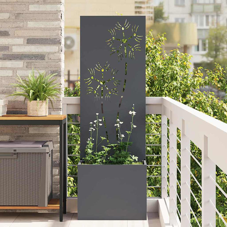 Vidaxl tuin privacy screen bloemen antraciet 50 x 32 x 150 cm