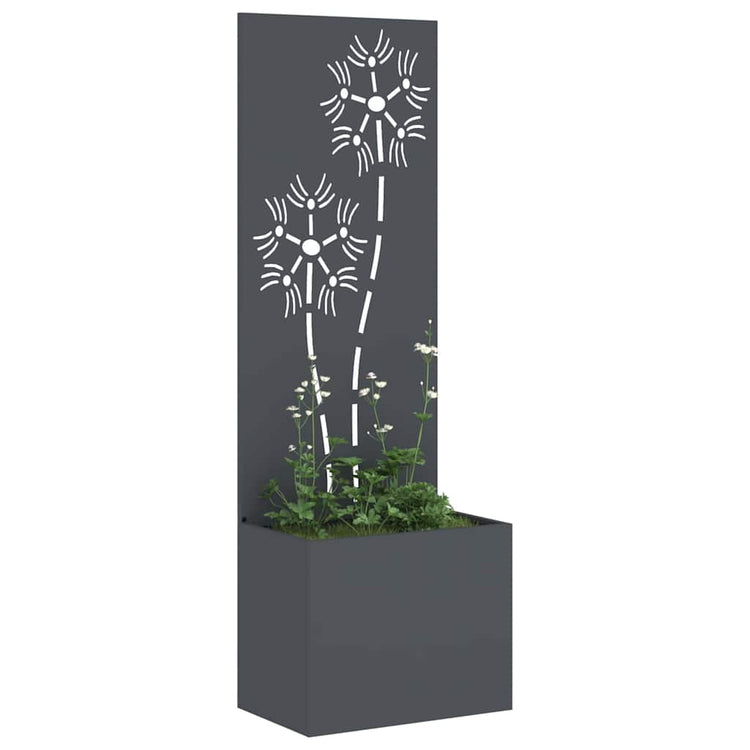 Vidaxl tuin privacy screen bloemen antraciet 50 x 32 x 150 cm