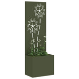 Vidaxl tuin privacy screen bloemen olijfgroen 50 x 32 x 150 cm - afbeelding 3