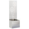 Vidaxl tuin privacy screen bloemen zilver 50 x 140 cm roestvrij staal