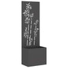 Vidaxl tuin privacy screen bloemen zwart 50 x 140 cm koudgewalst staal