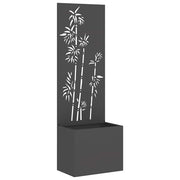 Vidaxl tuin privacy screen bloemen zwart 50 x 140 cm koudgewalst staal - afbeelding 2