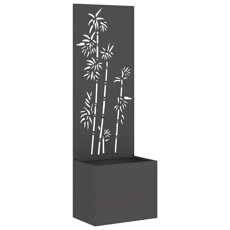 Vidaxl tuin privacy screen bloemen zwart 50 x 140 cm koudgewalst staal