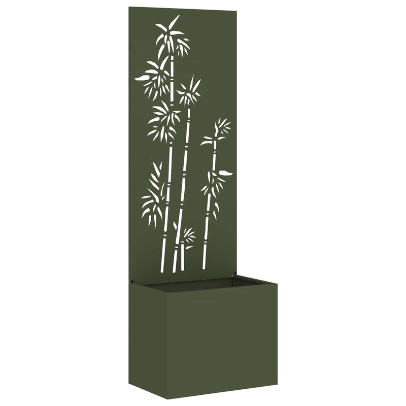 Vidaxl tuin privacy screen olijfgroen 50 x 140 cm koudgewalst staal