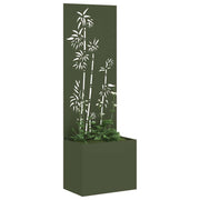 Vidaxl tuin privacy screen olijfgroen 50 x 140 cm koudgewalst staal - afbeelding 2