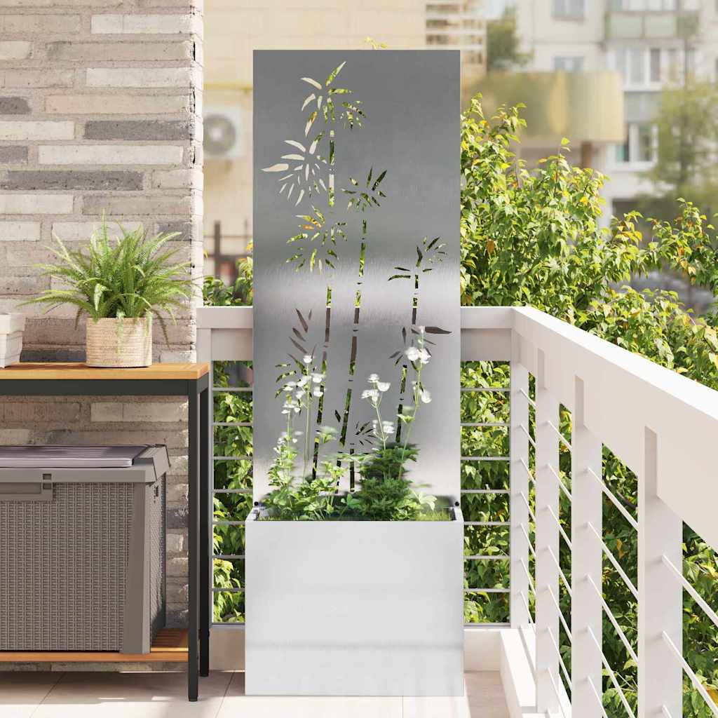 Vidaxl tuin privacy screen zilver 50 x 32 x 150 cm roestvrij staal