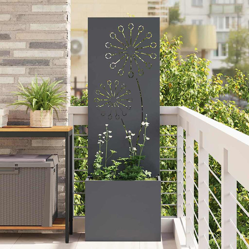 Vidaxl tuin privacy screen antraciet 50 x 140 cm koudgewalst staal
