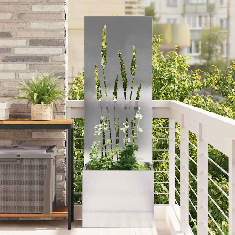 Vidaxl tuin privacy screen zilver 50 x 32 x 150 cm roestvrij staal