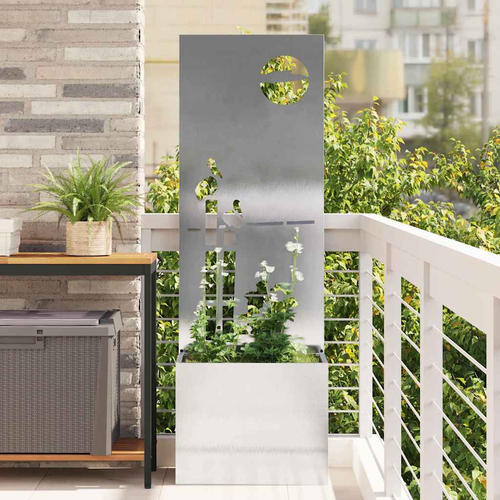 Vidaxl tuin privacy screen zilver 50 x 32 x 150 cm roestvrij staal