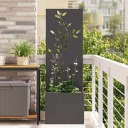 Vidaxl tuin privacy screen zwart 50 x 32 x 150 cm koudgewalst staal - afbeelding 1