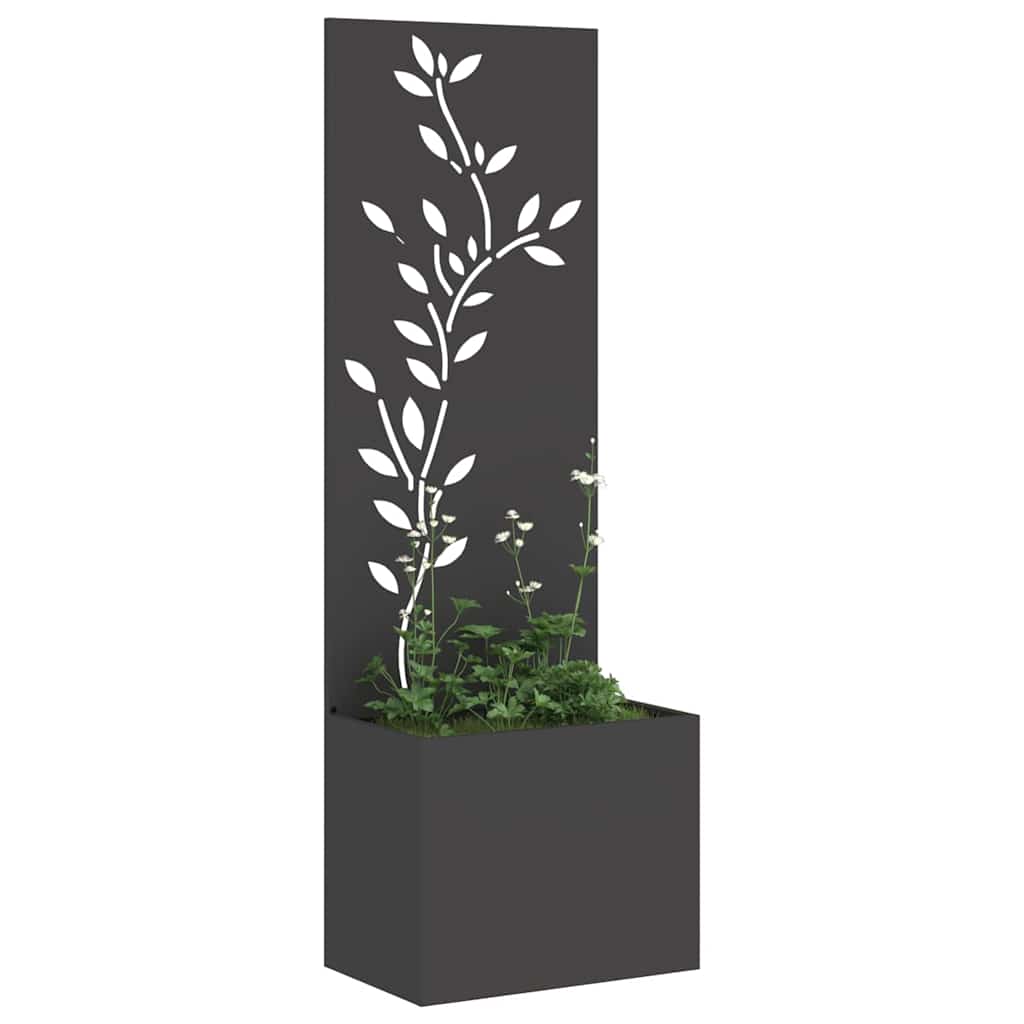 Vidaxl tuin privacy screen zwart 50 x 32 x 150 cm koudgewalst staal