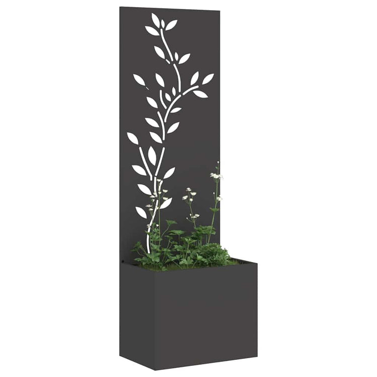 Vidaxl tuin privacy screen zwart 50 x 32 x 150 cm koudgewalst staal
