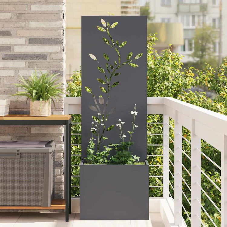 Vidaxl tuin privacy screen bloemen antraciet 50 x 32 x 150 cm